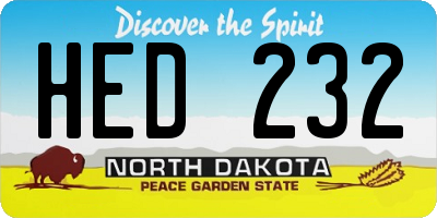 ND license plate HED232