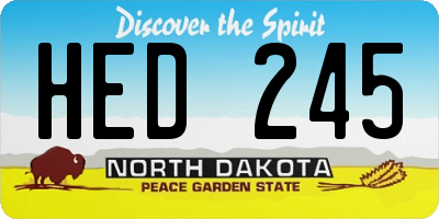 ND license plate HED245