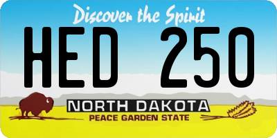 ND license plate HED250