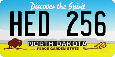 ND license plate HED256