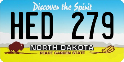 ND license plate HED279