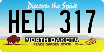 ND license plate HED317