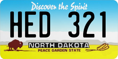 ND license plate HED321