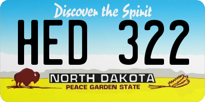 ND license plate HED322