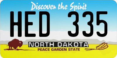 ND license plate HED335