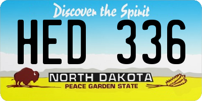 ND license plate HED336