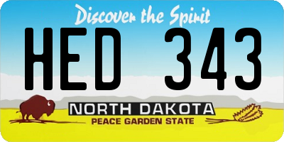 ND license plate HED343