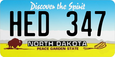 ND license plate HED347