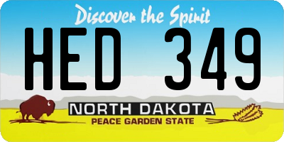 ND license plate HED349
