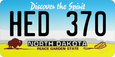 ND license plate HED370