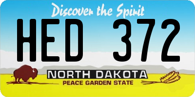 ND license plate HED372