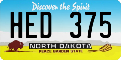 ND license plate HED375