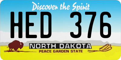ND license plate HED376