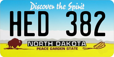 ND license plate HED382