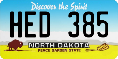 ND license plate HED385