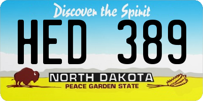 ND license plate HED389