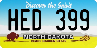ND license plate HED399