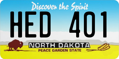 ND license plate HED401