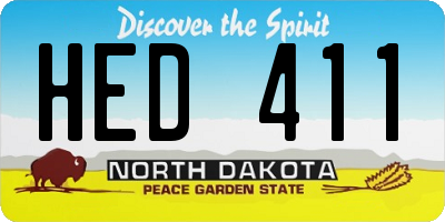 ND license plate HED411