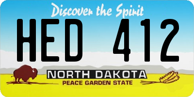 ND license plate HED412