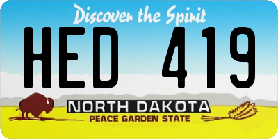 ND license plate HED419