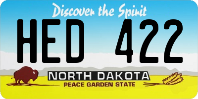 ND license plate HED422