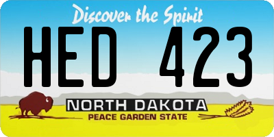 ND license plate HED423