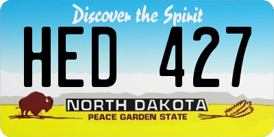 ND license plate HED427