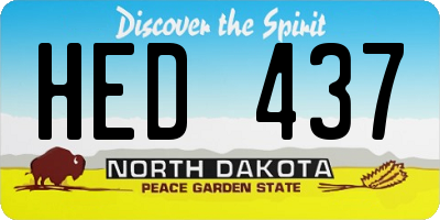 ND license plate HED437