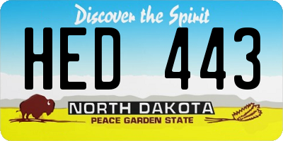ND license plate HED443
