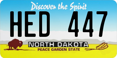 ND license plate HED447