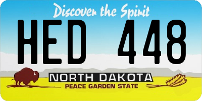 ND license plate HED448