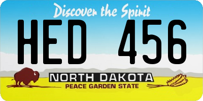 ND license plate HED456