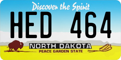 ND license plate HED464