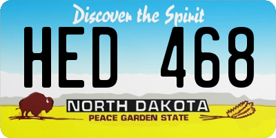 ND license plate HED468