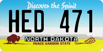 ND license plate HED471