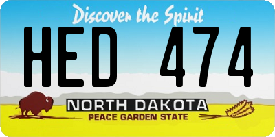 ND license plate HED474