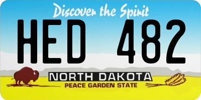 ND license plate HED482
