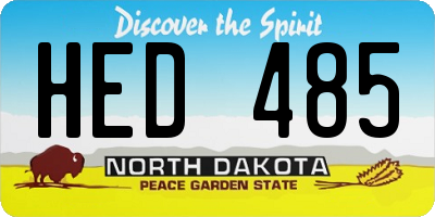 ND license plate HED485