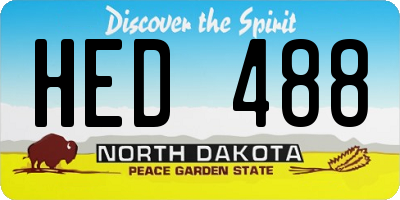 ND license plate HED488