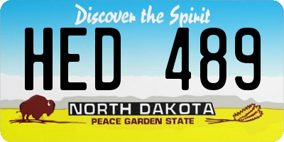 ND license plate HED489