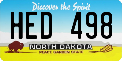ND license plate HED498
