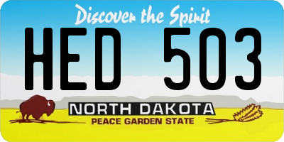ND license plate HED503