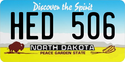ND license plate HED506