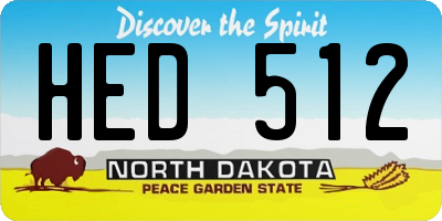 ND license plate HED512