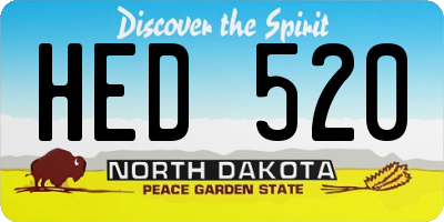 ND license plate HED520