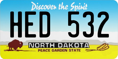 ND license plate HED532