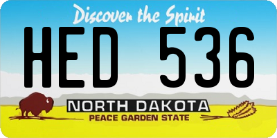 ND license plate HED536