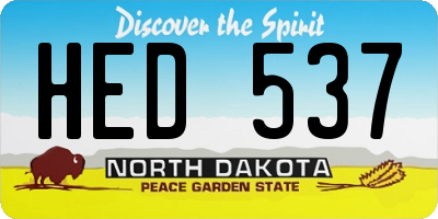 ND license plate HED537
