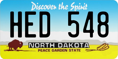 ND license plate HED548